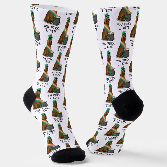 Chaussette Saint Patrick's Day Irlandais Setter Dog (rouge 1) (Angulaire)