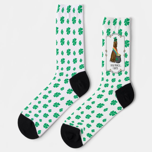 Chaussette Saint Patrick's Day Irlandais Setter Dog (rouge 1) (Gauche)