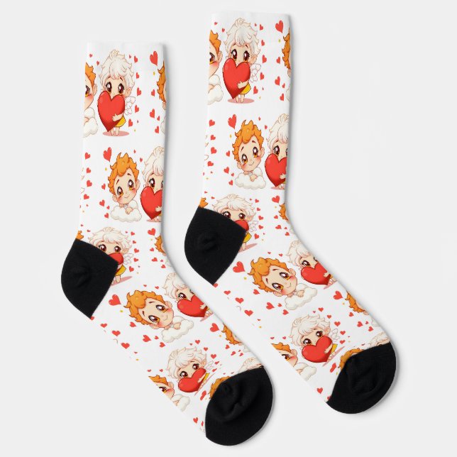 Chaussette Saint-Valentin 2025 : Angels mignons et joyeux 👼  (Droite)
