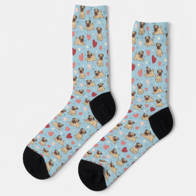 Chaussette Saint-Valentin Carlin avec des cœurs (Gauche)