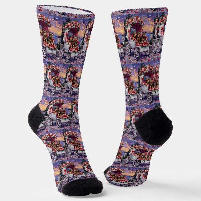 Chaussette Saint-Valentin Chien Airedale  (Angulaire)
