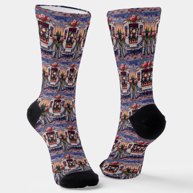 Chaussette Saint-Valentin Chien Heeler Bleu (Angulaire)