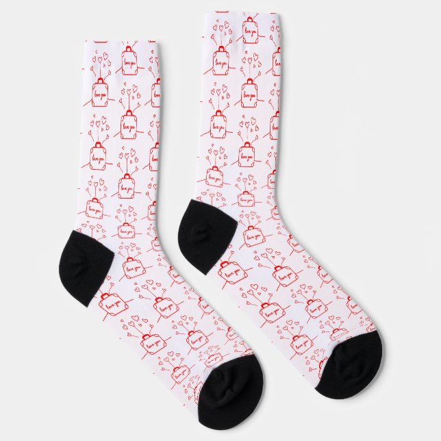 Chaussette Saint-Valentin : Coeurs, vaches et charme "Love Yo (Droite)