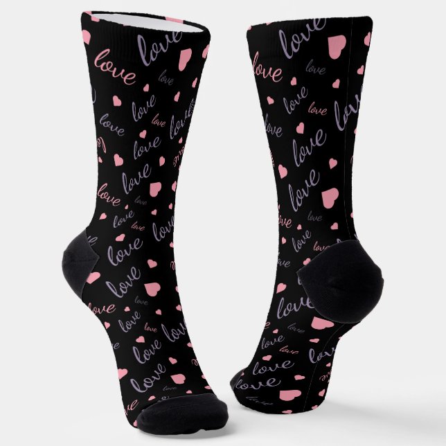 Chaussette Saint-Valentin En Typographie Amour (Angulaire)
