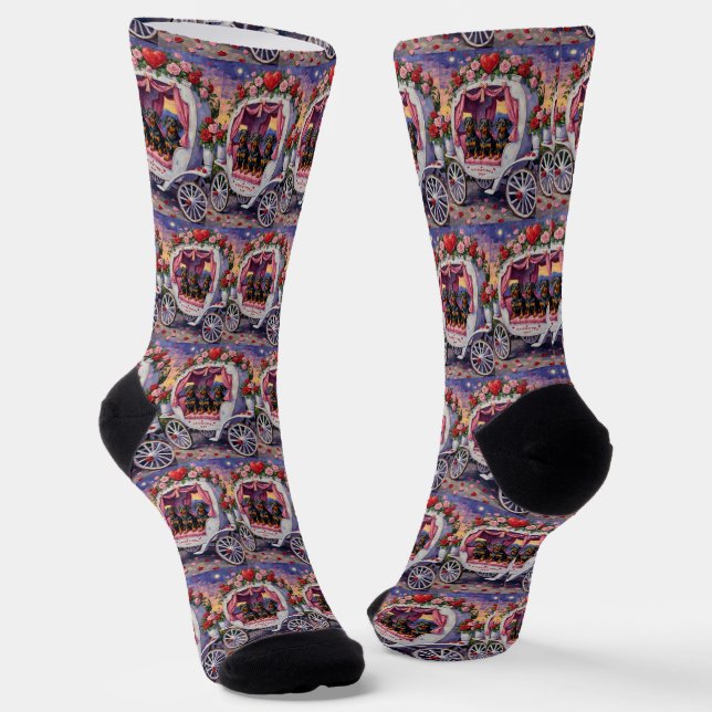 Chaussette Saint-Valentin pour chien teckel (Angulaire)