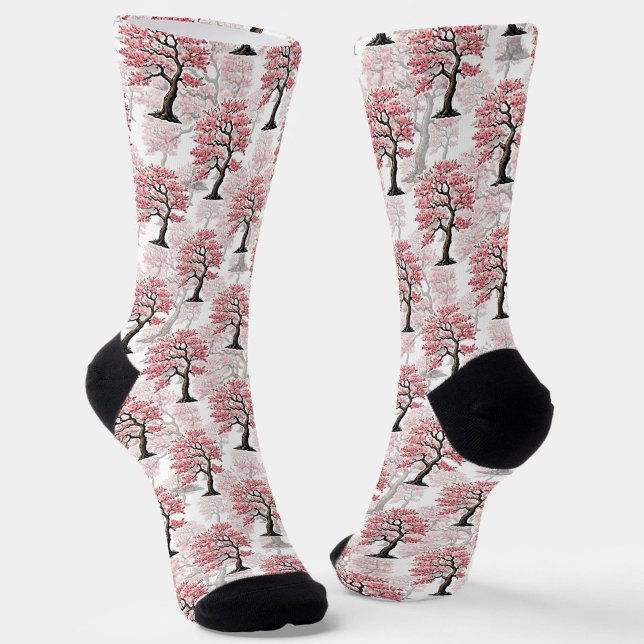 Chaussette Sakura Rose Cherry Fleur Arbre Design (Créateur téléchargé)
