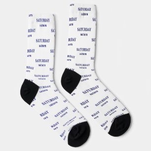 Chaussette Samedi Saturne Bleu Jours de la Semaine Astrologie