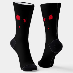 Chaussette sang rouge effrayant éffrayant noir Halloween