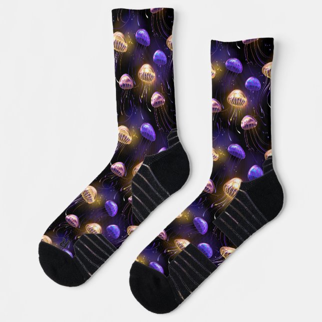 Chaussette Sans couture avec méduses lumineuses (Gauche)