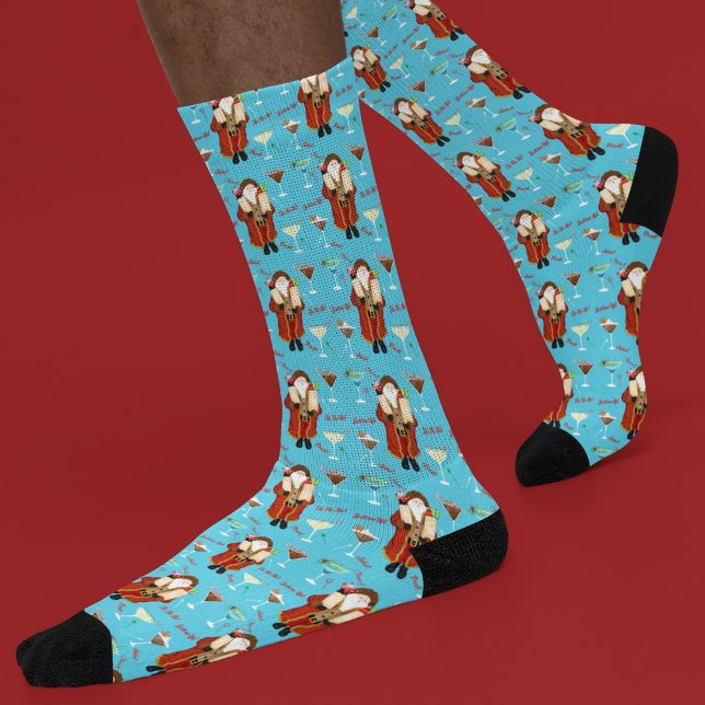 Chaussette Santa Apporte Les Boissons De Noël  (Créateur téléchargé)