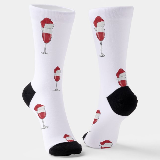 Chaussette Santa Hat Vin Verre Vacances Stocker Cadeau Stuffe (Angulaire)