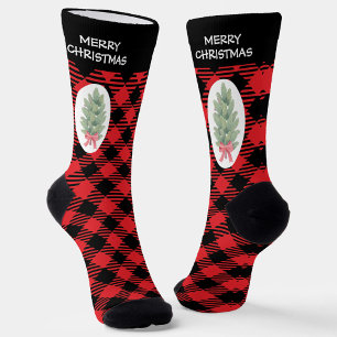 Chaussette Sapin de Noël Motif à carreaux