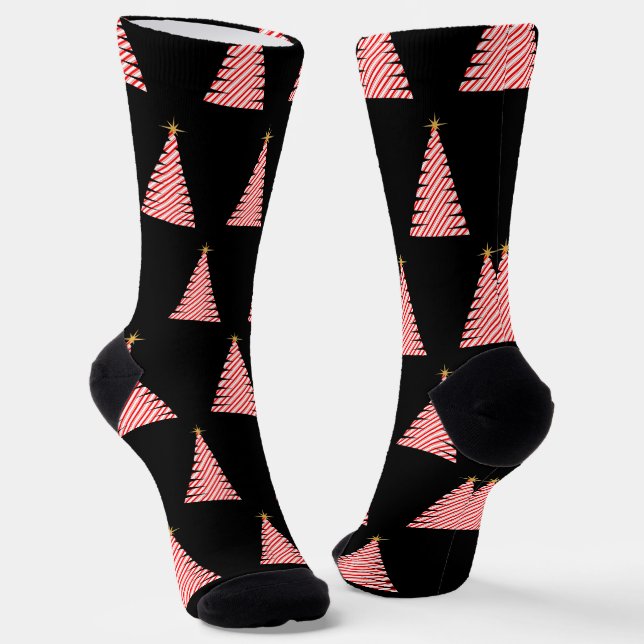 Chaussette Sapin de Noël rayé de bonbons (Angulaire)