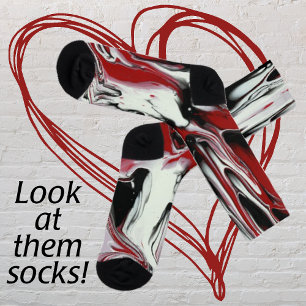 CHAUSSETTE SASSY ET CHAUD ROUGE NOIR BLANC FIERY