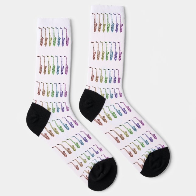 Chaussette Saxophone arc-en-ciel coloré  (Droite)