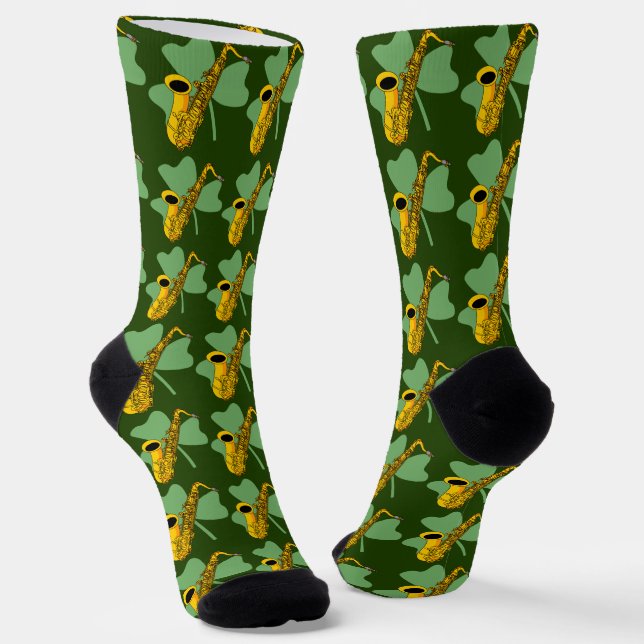 Chaussette Saxophone shamrock (Angulaire)