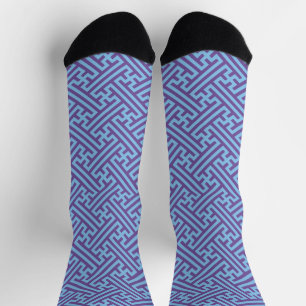 Chaussette Sayagata motif, japonais, violet et bleu