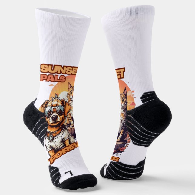 Chaussette Scène de dessin animé pour animaux de compagnie or (Angulaire)