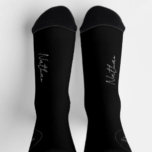 Chaussette Script de nom Groomsman personnalisé mariage noir