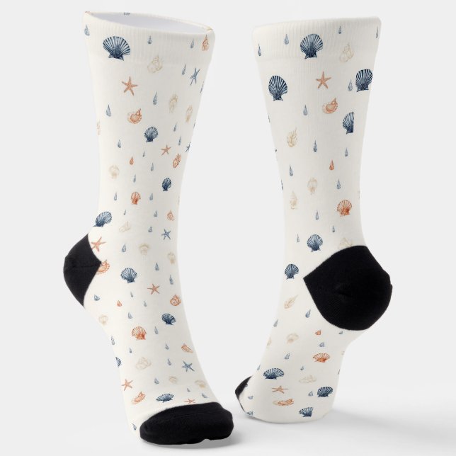 Chaussette Seashell Starfish Motif sans fil (Angulaire)