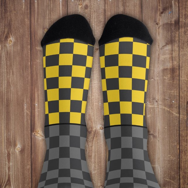 Chaussette Secret Wild cochez gris jaune sur gris (Créateur téléchargé)