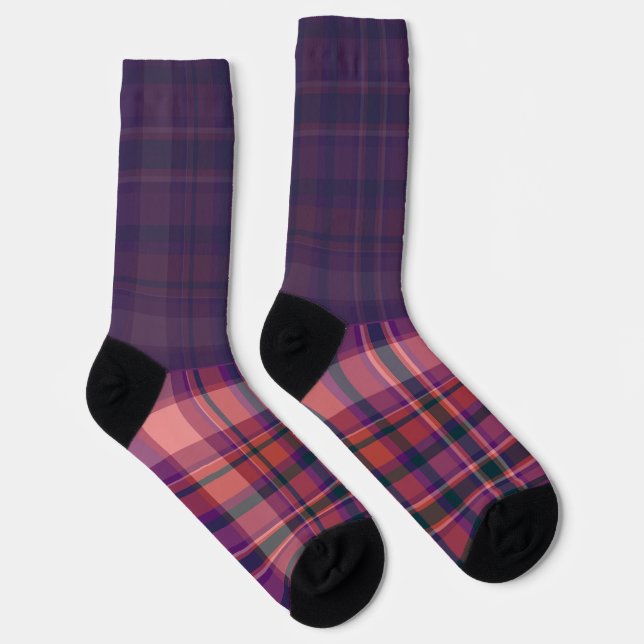Chaussette Secretly Wild dark purple plaid (Droite)