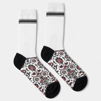 Chaussette Secretly Wild Oriental floral pattern with white