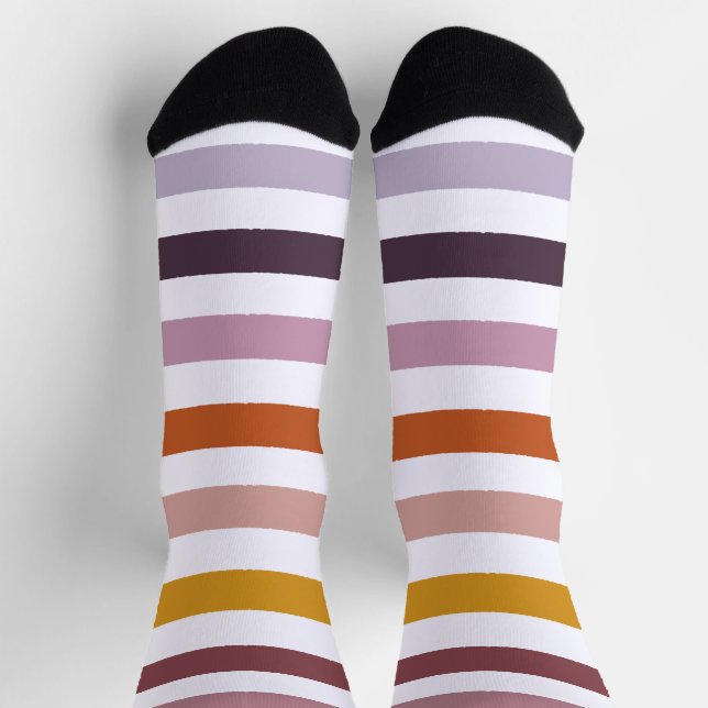Chaussette Sentiers Echo Striped Durable Chaussettes - Roses (Haut)