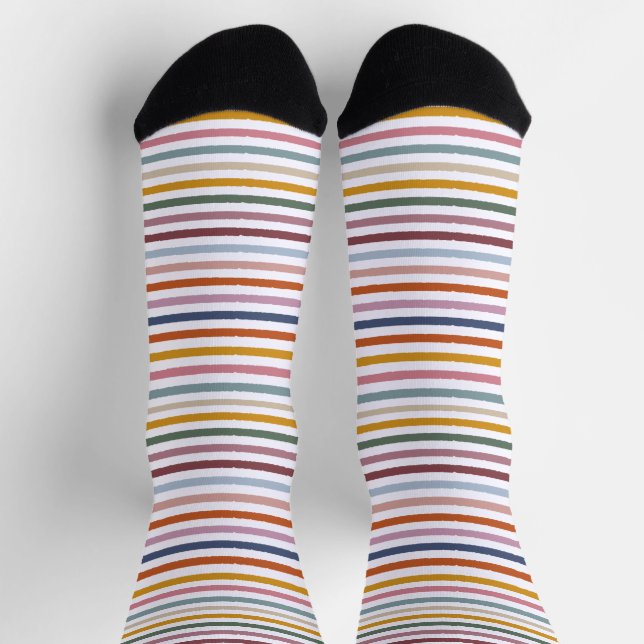 Chaussette Sentiers Echo Striped Sustainable Socks - Multicol (Haut)