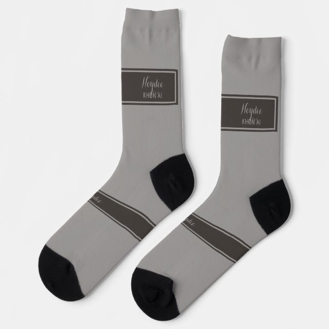 Chaussette Sérieux Classique Minimal Simple Gris (Gauche)