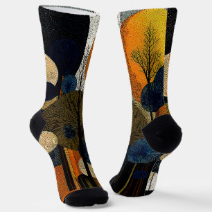 Chaussette Serviette Forêt de minuit sur la planète Mercure #