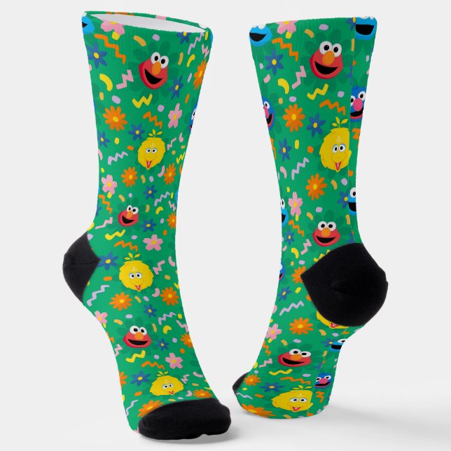 Chaussette Sesame Street Green Floral Motif (Angulaire)