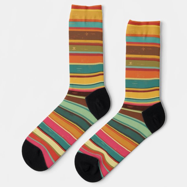 Chaussette Seventies Stripes Retro pattern (Gauche)
