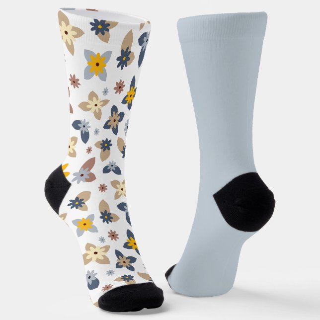Chaussette Shabby Chic Pastel Bleu Floral Odd Manque (Angulaire)