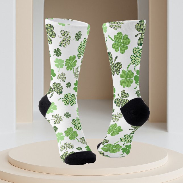 Chaussette Shamrock Clover Green St. Patrick's day (Créateur téléchargé)