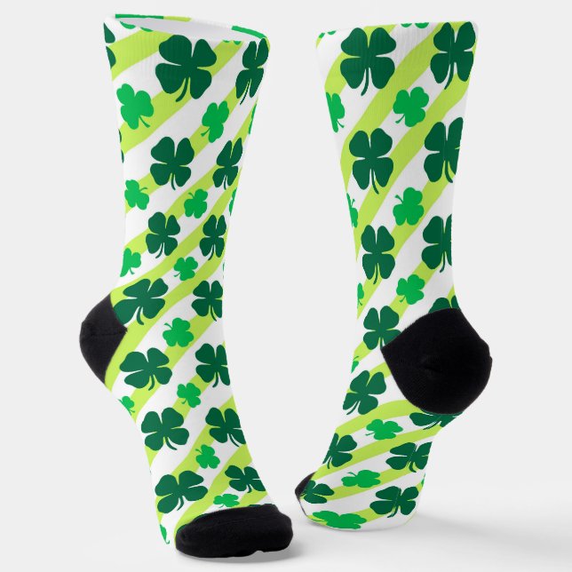 Chaussette Shamrock vert sur pieds Motifs Chaussettes (Angulaire)