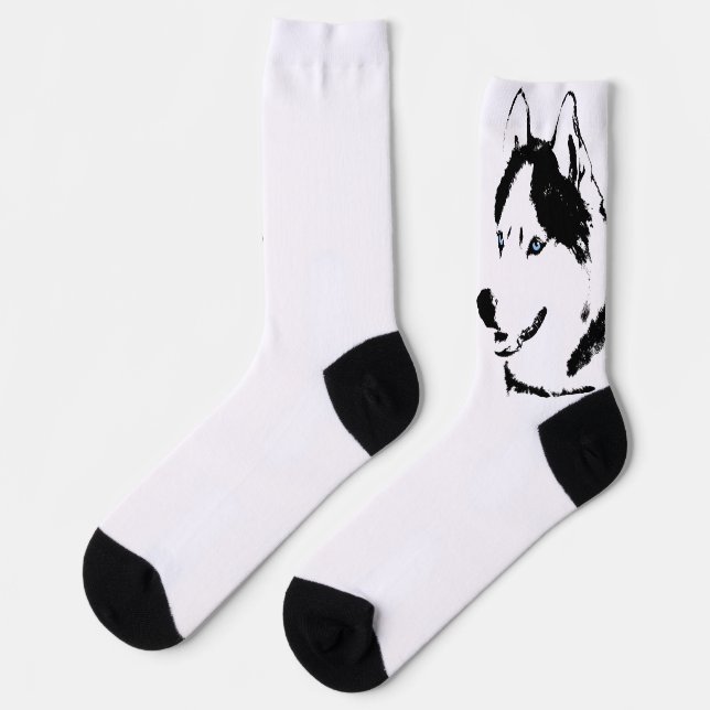 Chaussette Siberian Husky Socks Husky Dog Socks Customize (Gauche)