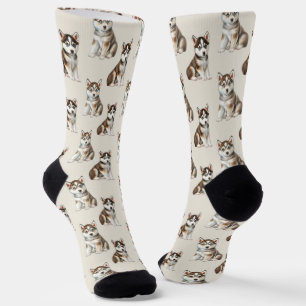 Chaussette Sibérien Husky Motif