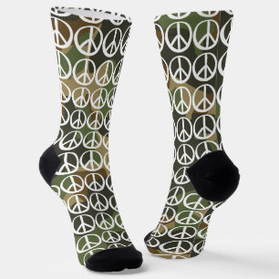 Chaussette Signe du symbole de la PAIX - Camouflage vert kaki