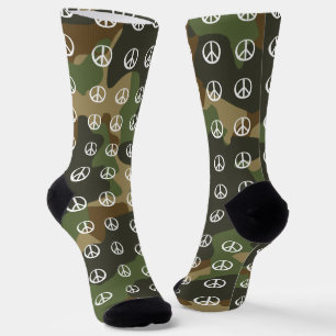 Chaussette Signe du symbole de la PAIX Camouflage vert kaki p