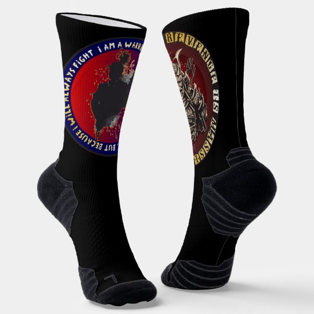 Chaussette Silhouette de Samouraï - Citation de Guerrier Japo (Angulaire)