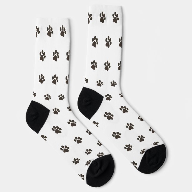 Chaussette Simple Dog Paw Print Pattern Crew Socks  (Droite)