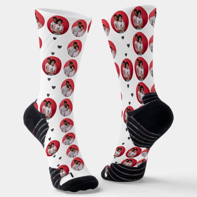 Chaussette Simple Elegant Heureuse Sainte-Valentin Couple Pho (Angulaire)