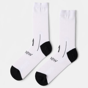 Chaussette Simple élégant monogramme groom homme lignes nom