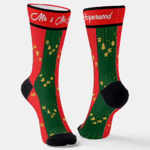 Chaussette Simple Élégant premier Noël Monsieur et Madame Cou