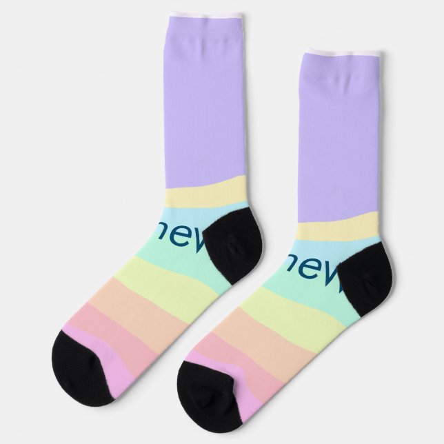 Chaussette simple lettre initiale monogramme ajouter votre no (Gauche)
