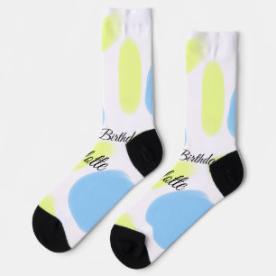 Chaussette SIMPLE MINIMAL.CUTIE AJOUTER NOM BÉBÉ joyeux anniv