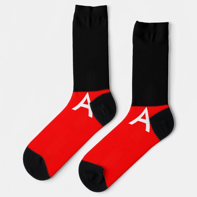 Chaussette Simple monogramme ajouter votre nom lettre man min (Gauche)