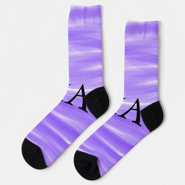 Chaussette Simple monogramme ajouter votre nom lettre man min (Gauche)