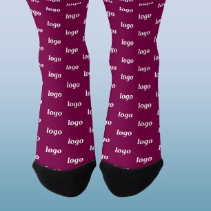 Chaussette Simple motif de logo d'entreprise bordeaux promoti